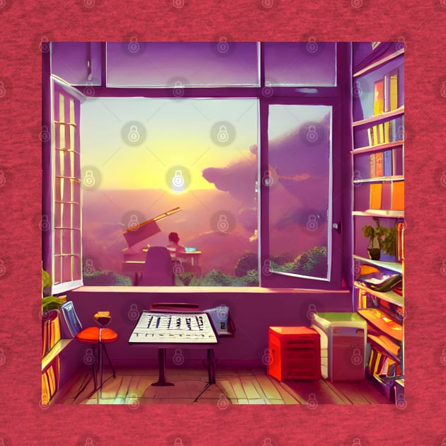 Musician Practice Music Alone in Room 80s Music Lover by DaysuCollege